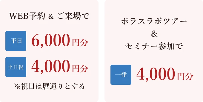 WEB予約＆ご来場で ポラスラボツアー＆セミナー参加で