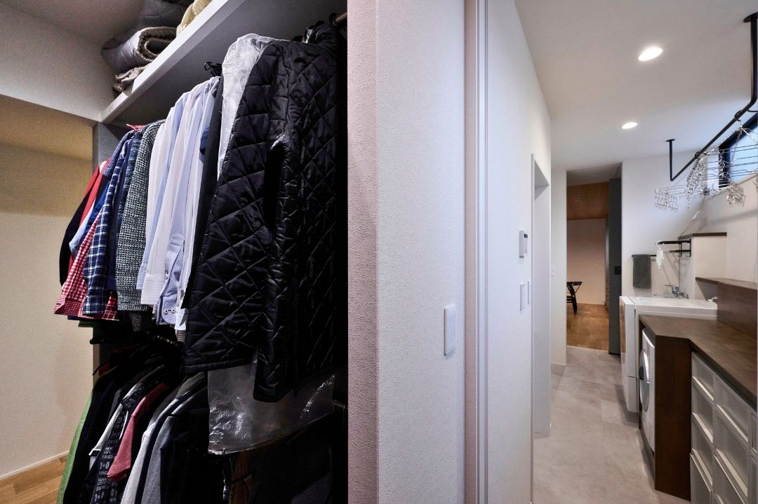 「洗う・乾かす・畳む・しまう」の流れがスムーズな動線の画像